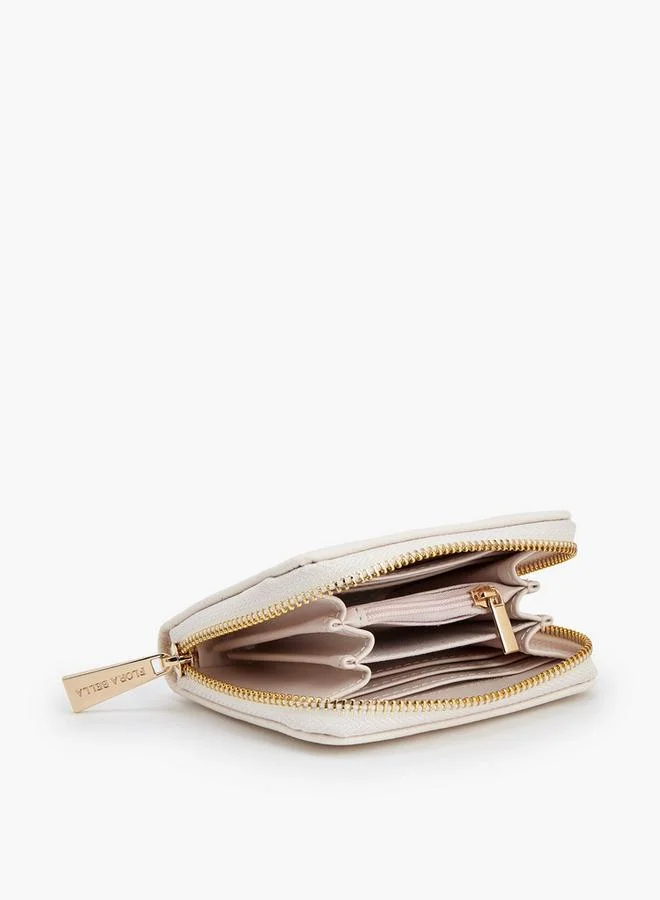 Flora Bella By Shoexpress PINK Textured Wallet With Zip Closure for Women | Best Price UAE